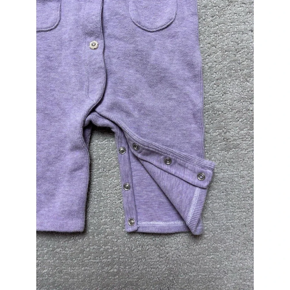 Baby Girls RALPH LAUREN Purple Knit Sweater Outfit One Piece Romper Sz 6 Mo